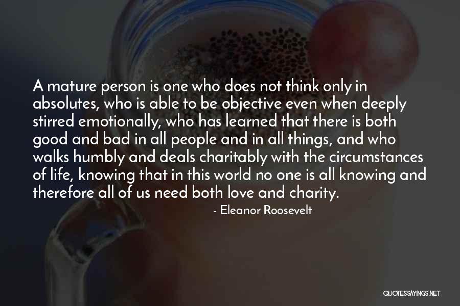 Charity And Love Quotes By Eleanor Roosevelt