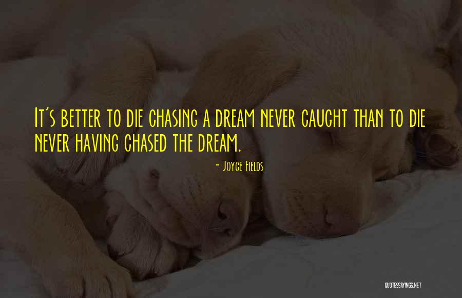 Chasing A Dream Quotes By Joyce Fields Chasing A Dream Quotes By Joyce Fields