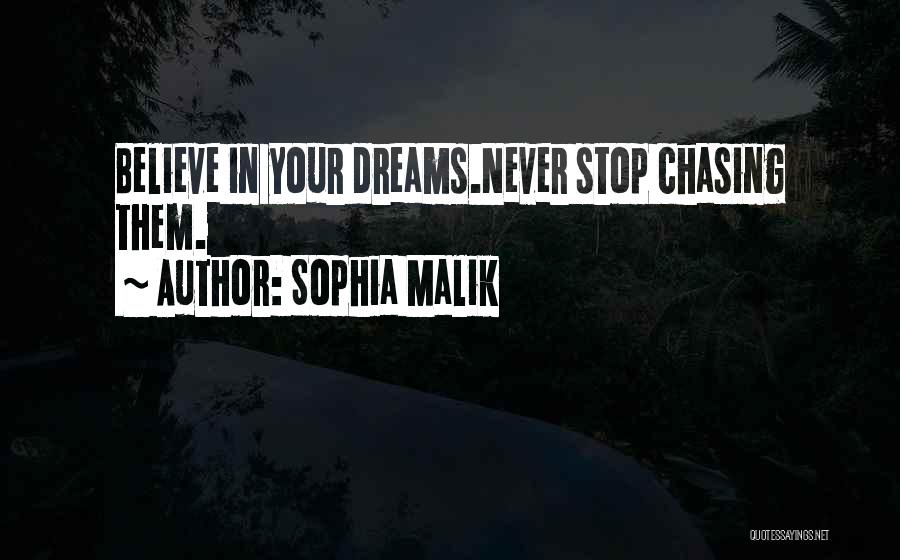 Chasing Your Dreams Quotes By Sophia Malik