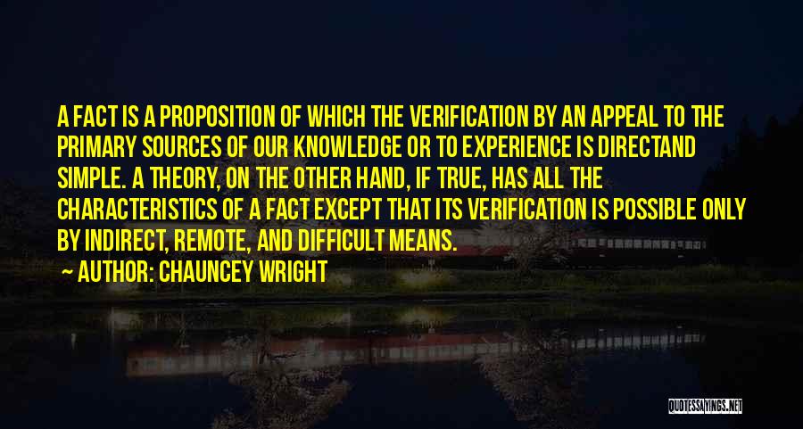 Chauncey Wright Quotes 1800595