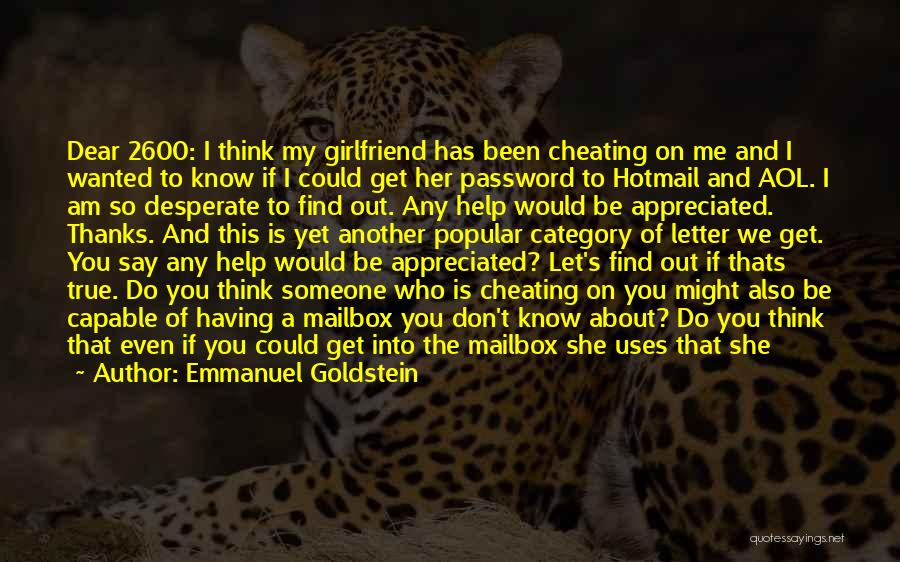 Cheating In Relationship Quotes By Emmanuel Goldstein