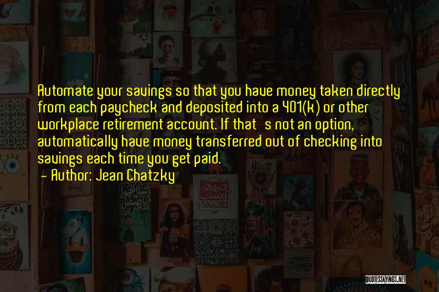 Checking Account Quotes By Jean Chatzky