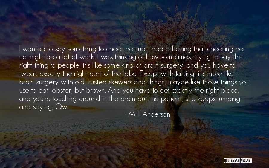 Cheer Up Work Quotes By M T Anderson Cheer Up Work Quotes By M T Anderson