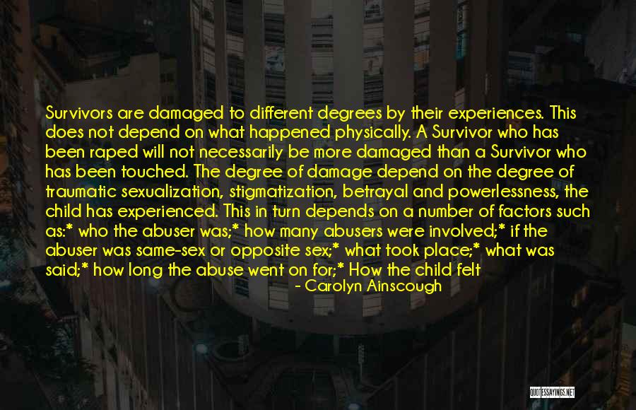 Child Sexual Abuse Survivor Quotes By Carolyn Ainscough Child Sexual Abuse Survivor Quotes By Carolyn Ainscough