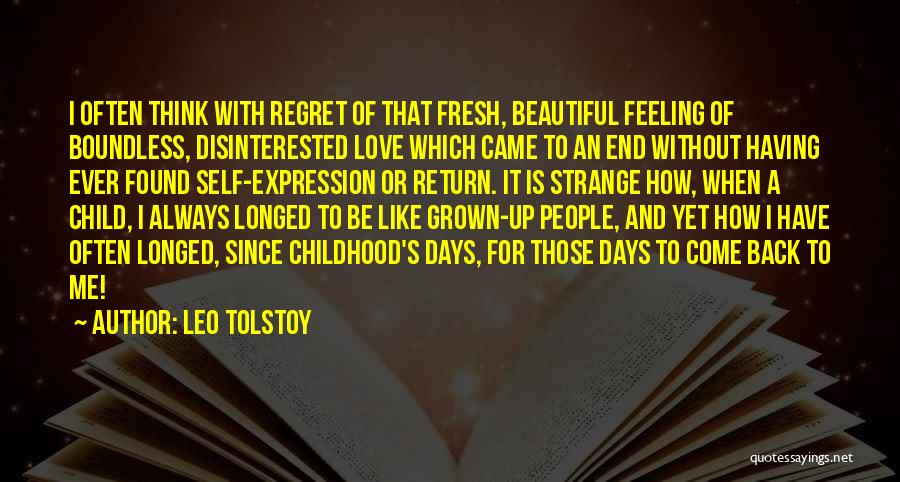 Childhood Days Back Quotes By Leo Tolstoy