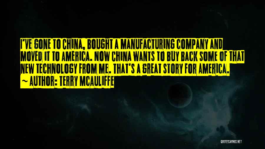 China Manufacturing Quotes By Terry McAuliffe