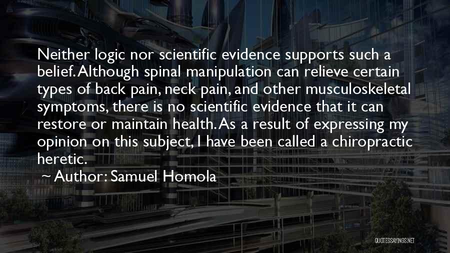 Chiropractic Quotes By Samuel Homola