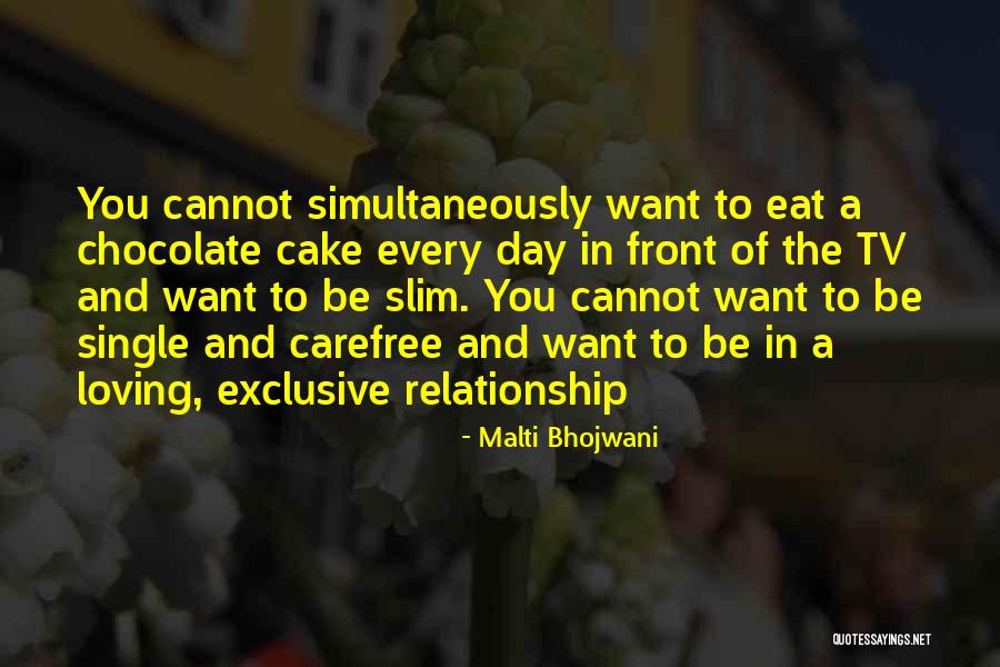 Chocolate And Cake Quotes By Malti Bhojwani