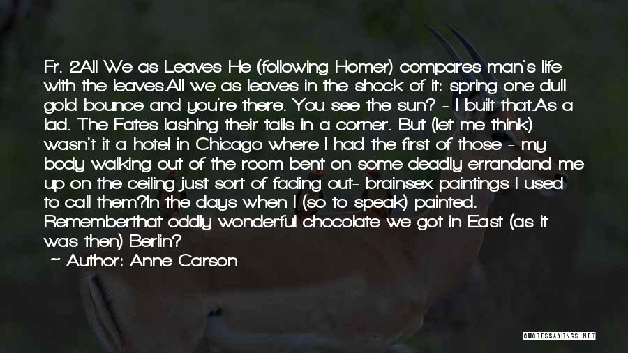 Chocolate And Life Quotes By Anne Carson