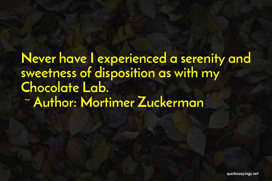 Chocolate Sweetness Quotes By Mortimer Zuckerman