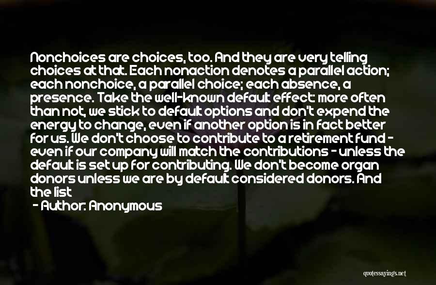 Choice And Option Quotes By Anonymous