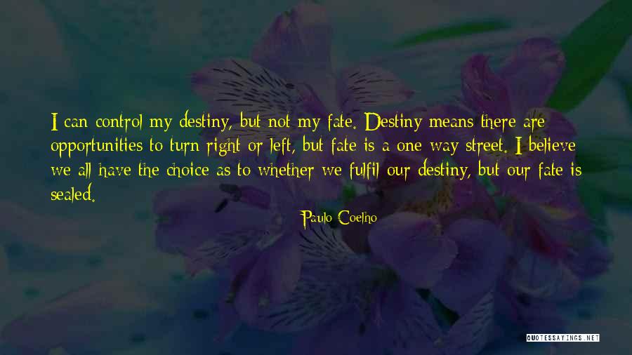 Choice Vs Fate Quotes By Paulo Coelho