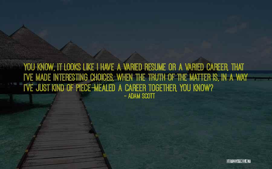 Choices In Career Quotes By Adam Scott Choices In Career Quotes By Adam Scott