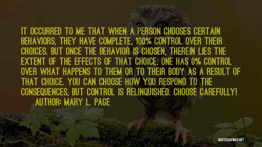 Choices Quotes By Mary L. Page