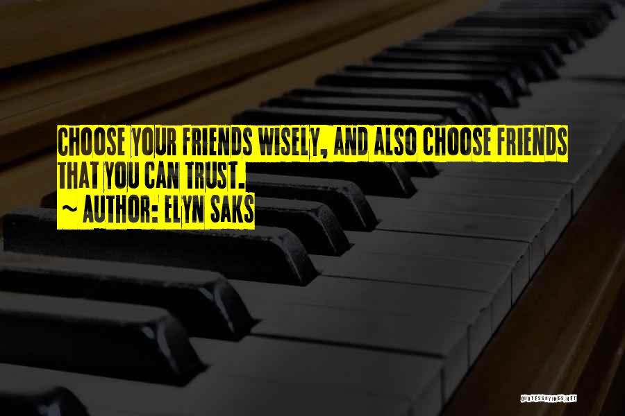 Choose Friends Wisely Quotes By Elyn Saks