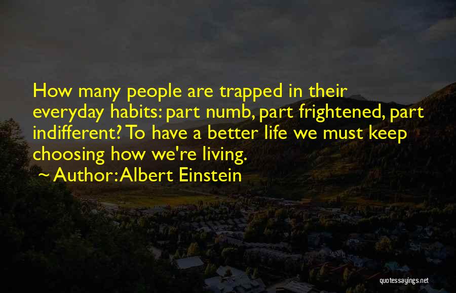 Choosing A Better Life Quotes By Albert Einstein