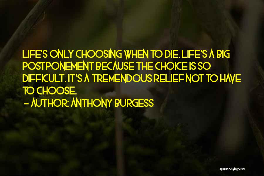 Choosing Life Or Death Quotes By Anthony Burgess