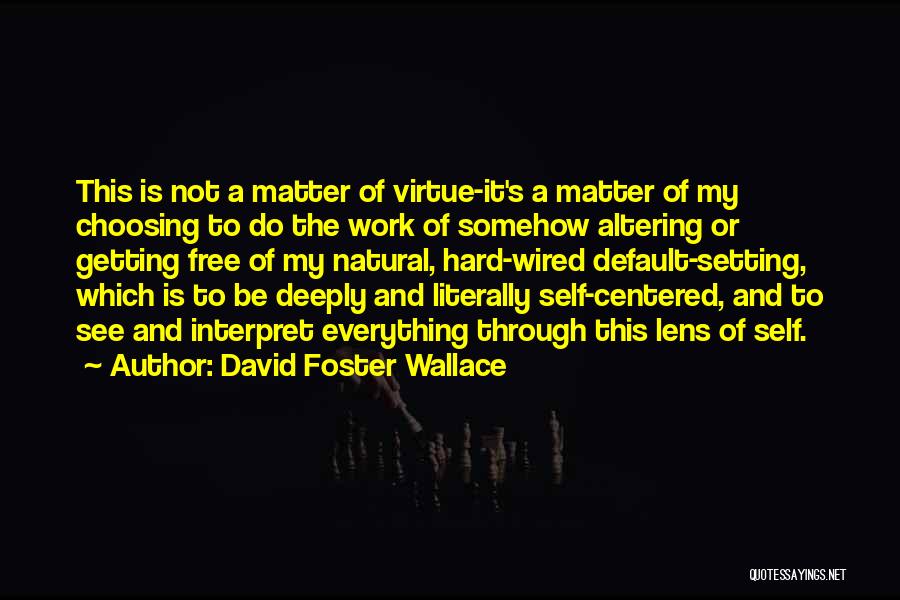 Choosing To See Quotes By David Foster Wallace