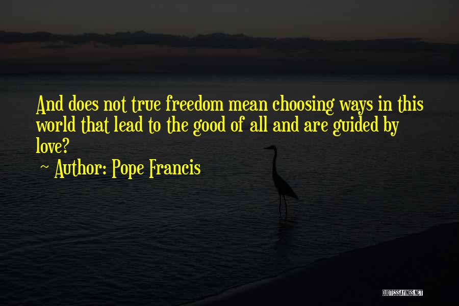 Choosing True Love Quotes By Pope Francis