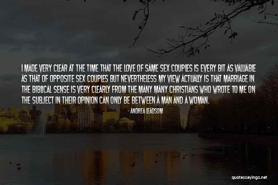 Christian Couples Quotes By Andrea Leadsom Christian Couples Quotes By Andrea Leadsom