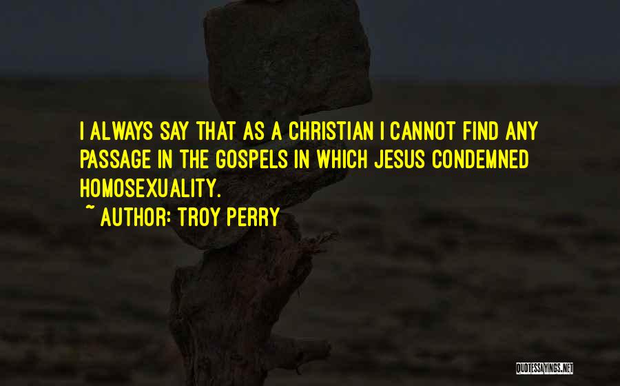 Christian Homosexuality Quotes By Troy Perry