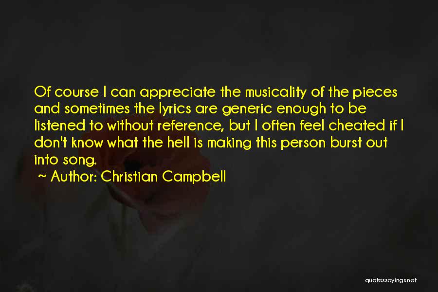 Christian Lyrics Quotes By Christian Campbell