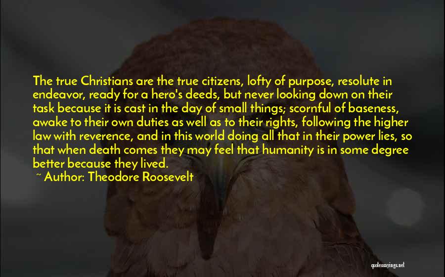 Christian Reverence Quotes By Theodore Roosevelt