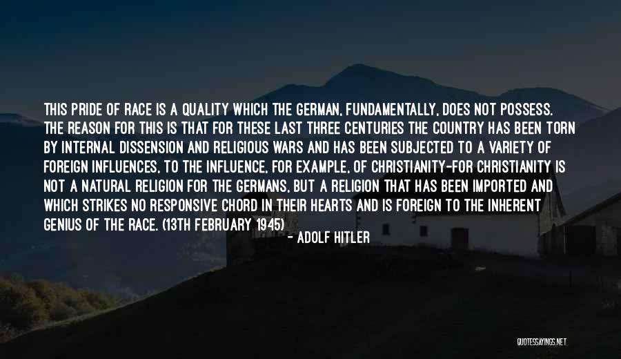 Christianity And War Quotes By Adolf Hitler