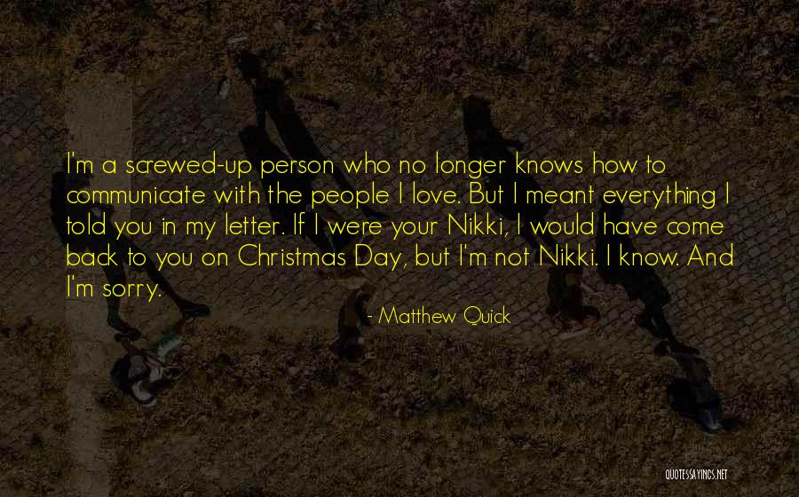 Christmas Letters Quotes By Matthew Quick