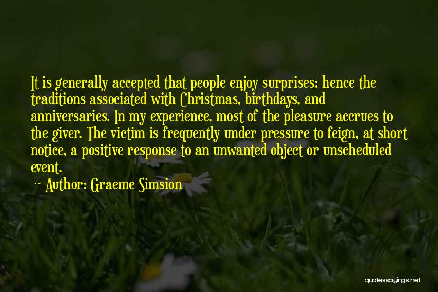 Christmas Short Quotes By Graeme Simsion
