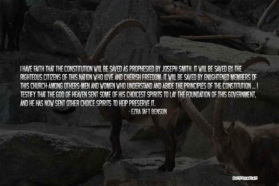 Church One Foundation Quotes By Ezra Taft Benson Church One Foundation Quotes By Ezra Taft Benson
