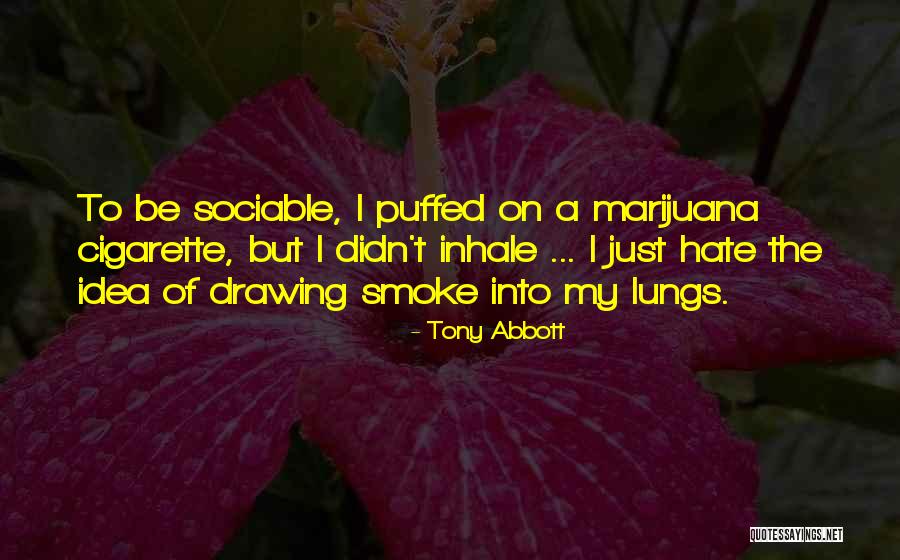 Cigarette Smoke Quotes By Tony Abbott