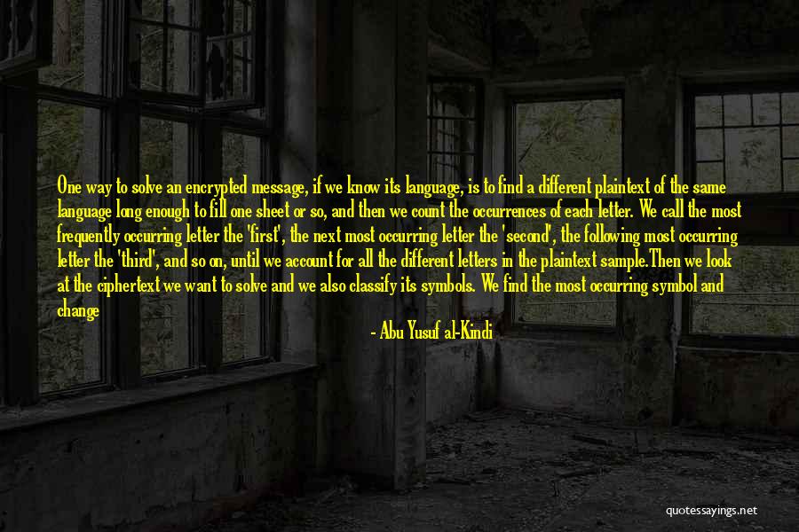 Ciphertext Quotes By Abu Yusuf Al-Kindi Ciphertext Quotes By Abu Yusuf Al-Kindi