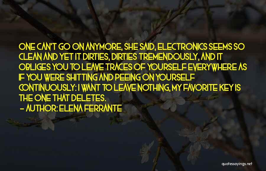 Clean As You Go Quotes By Elena Ferrante