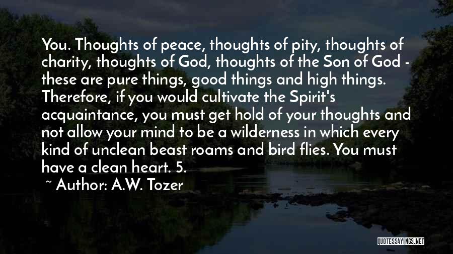 Clean Thoughts Quotes By A.W. Tozer