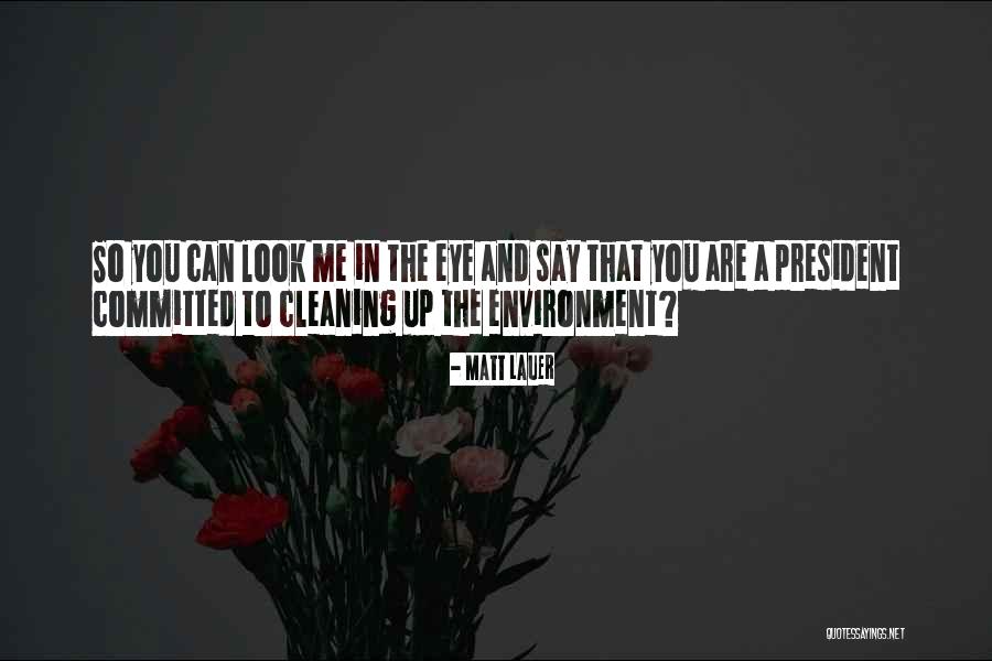 Cleaning Environment Quotes By Matt Lauer