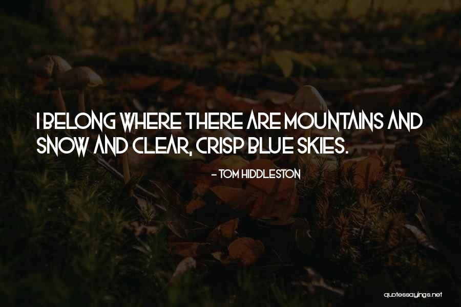 Clear Skies Quotes By Tom Hiddleston