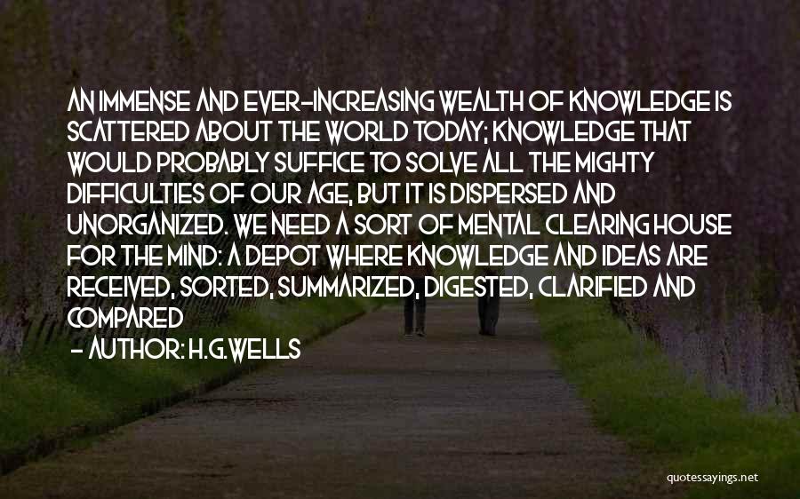 Clearing My Mind Quotes By H.G.Wells