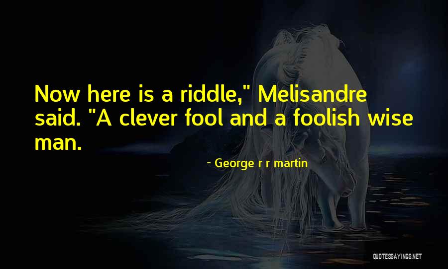 Clever Riddle Quotes By George R R Martin