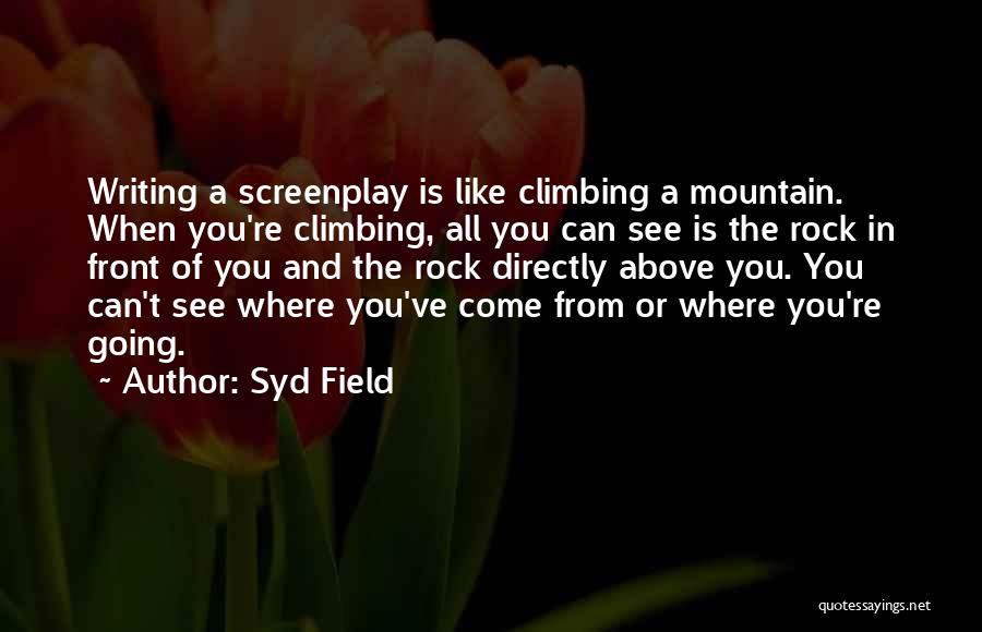 Climbing A Rock Quotes By Syd Field