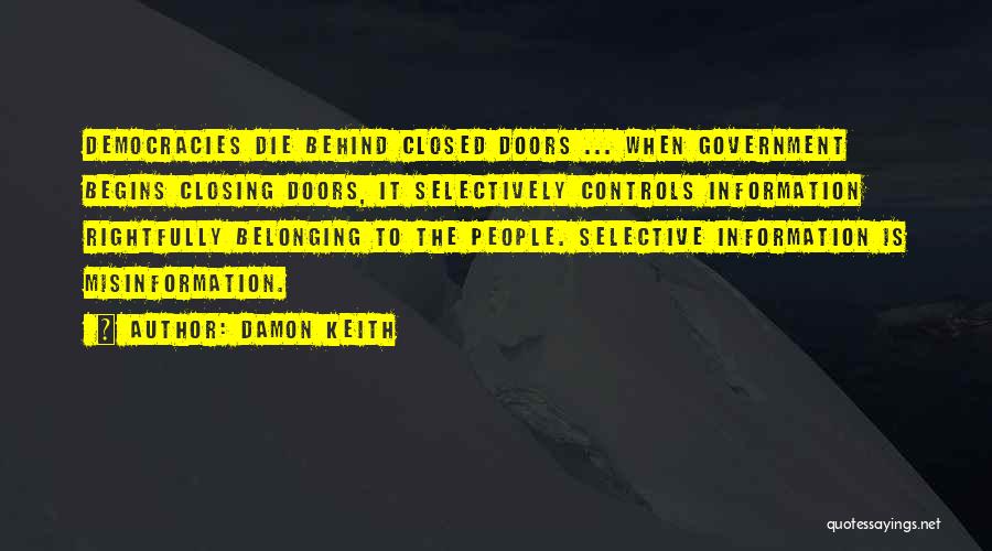 Closing Doors Quotes By Damon Keith