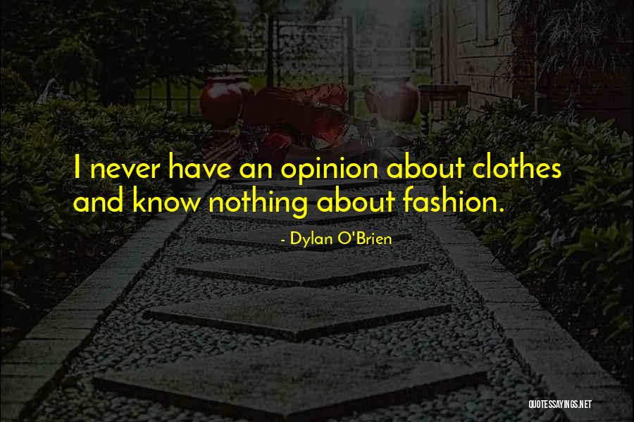 Clothes And Fashion Quotes By Dylan O'Brien