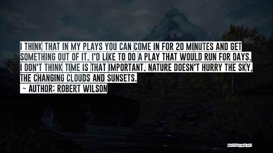 Clouds And Sunsets Quotes By Robert Wilson