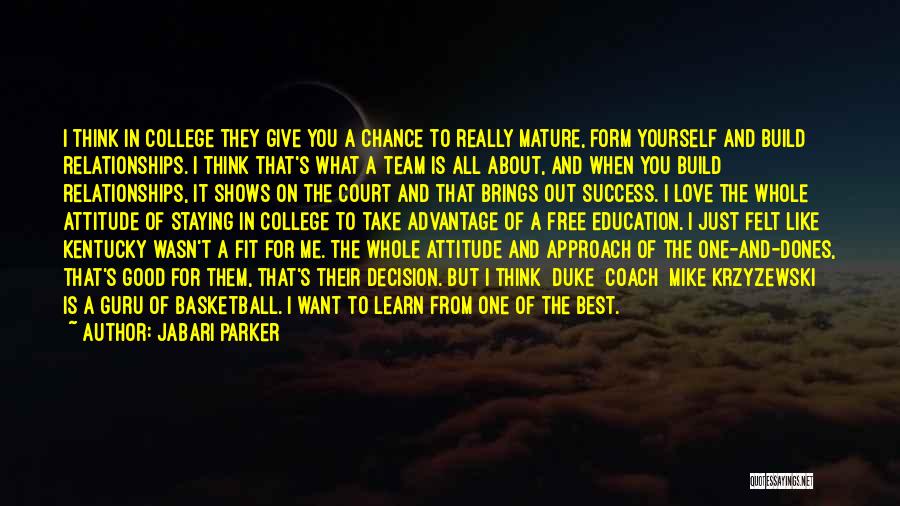 Coach K Duke Quotes By Jabari Parker