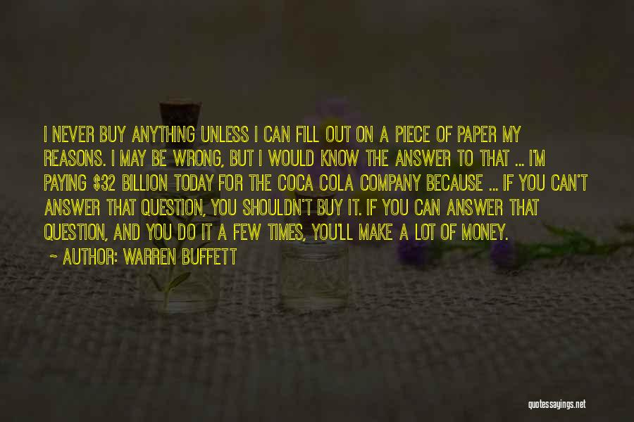 Coca Cola Company Quotes By Warren Buffett