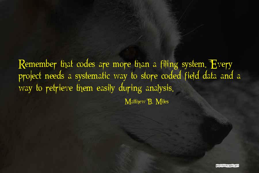 Coded Quotes By Matthew B. Miles
