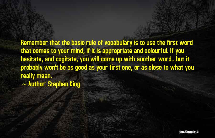 Cogitate Quotes By Stephen King