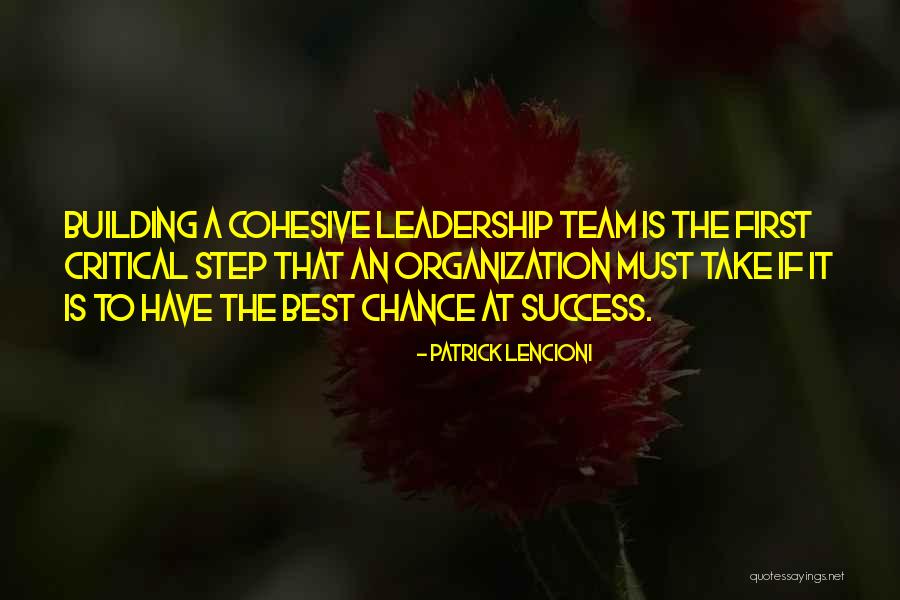 Cohesive Leadership Quotes By Patrick Lencioni