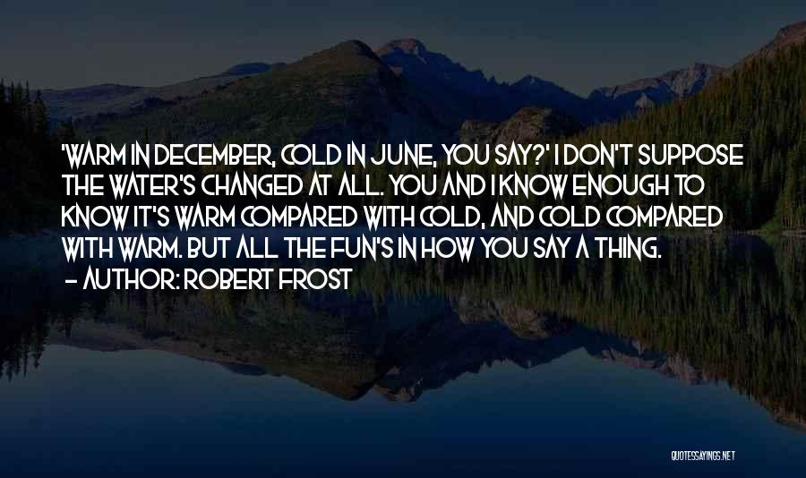 Cold December Quotes By Robert Frost