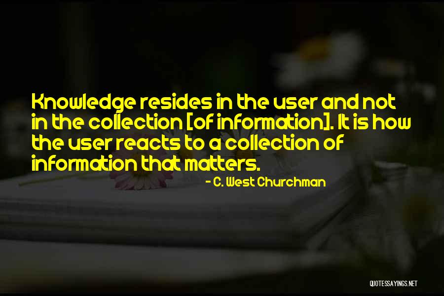 Collection Information Quotes By C. West Churchman Collection Information Quotes By C. West Churchman
